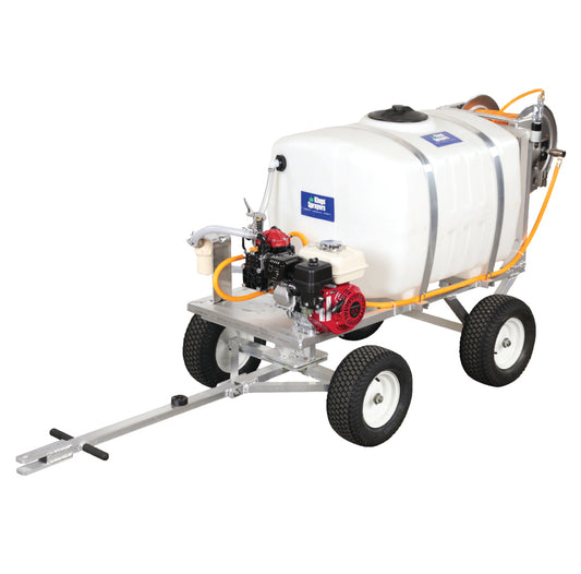 Kings Sprayers 100 Gallon 4-Wheel Sprayer with 10 gpm Diaphragm Pump and Manual Hose Reel