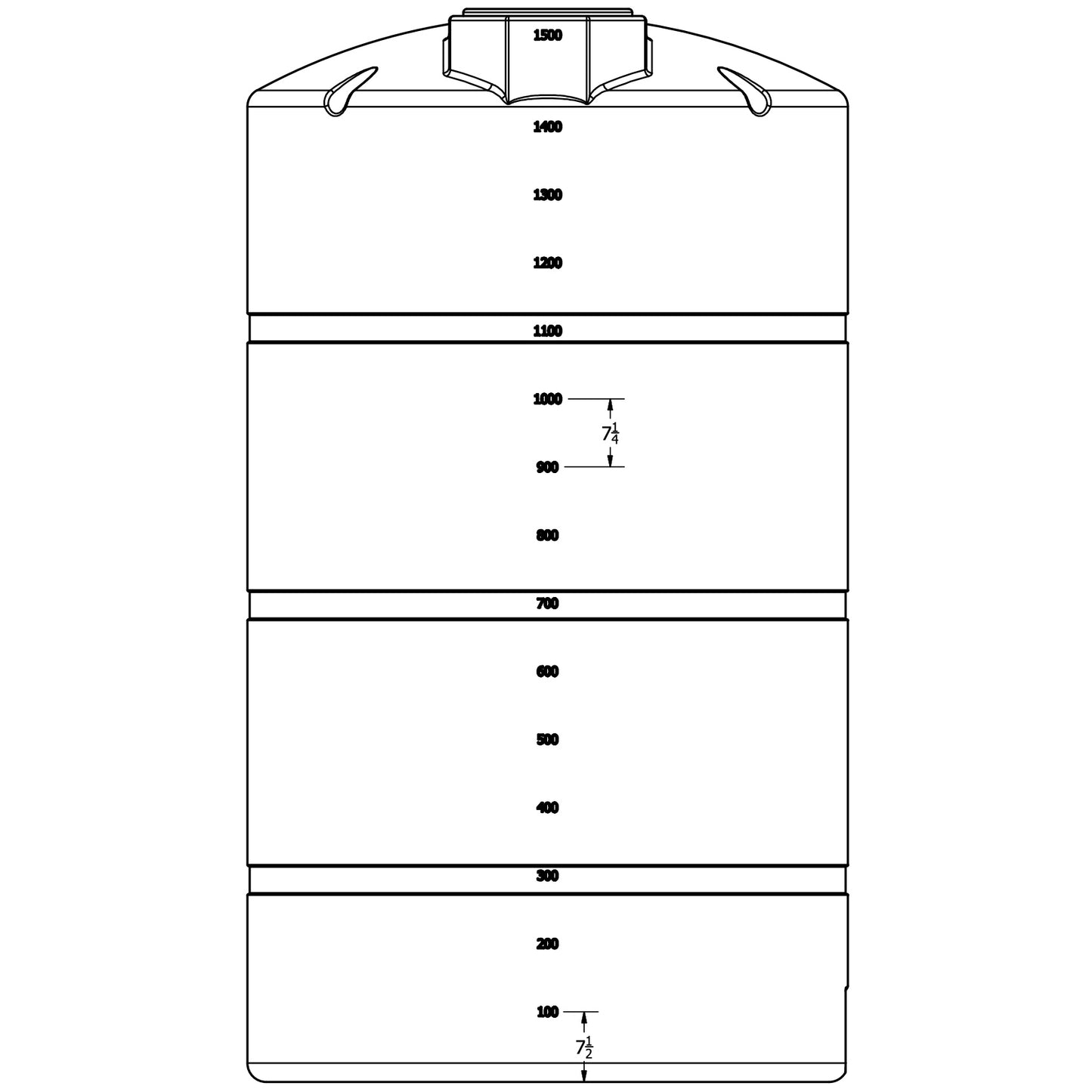 Norwesco 1500 Gallon Vertical Storage Tank