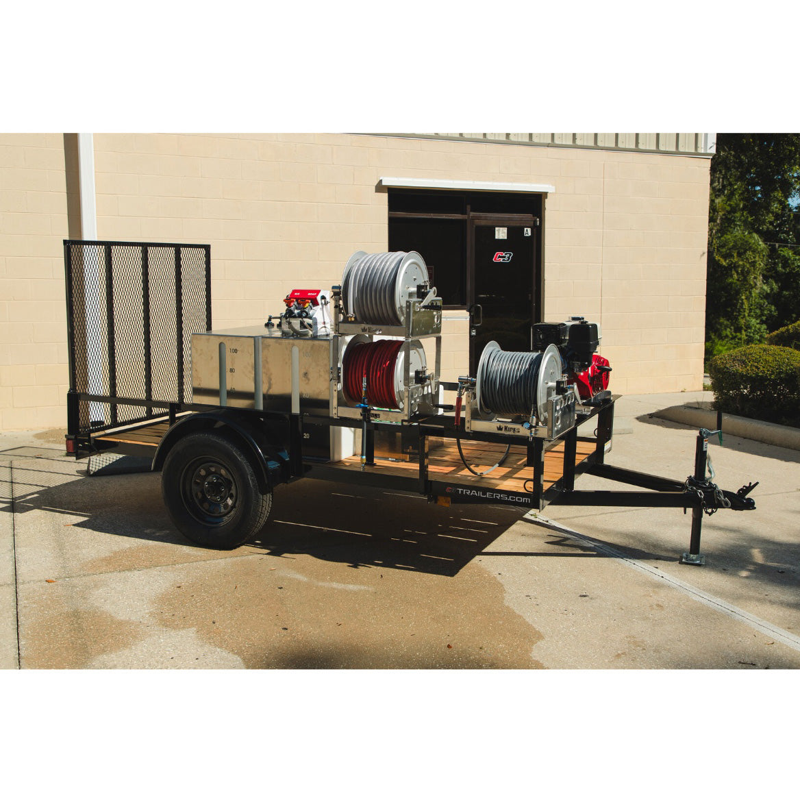 C3 Soft Washing and Pressure Washing Trailer - Dual 100 Gallon w/ Soap Tank