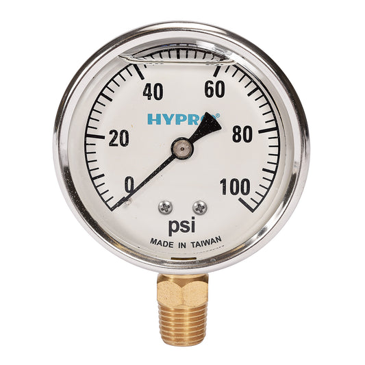 0-100 PSI Pressure Gauge (Bottom Mount)