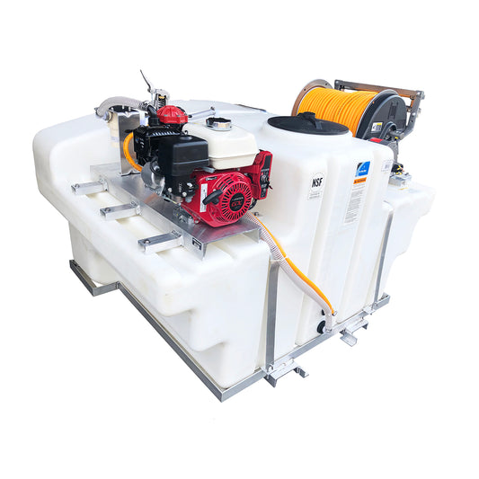 Kings Sprayers 400 Gallon SpaceSaver Skid w/ 10 gpm Pump & Electric Reel w/ 400' 3/8" ID Hose