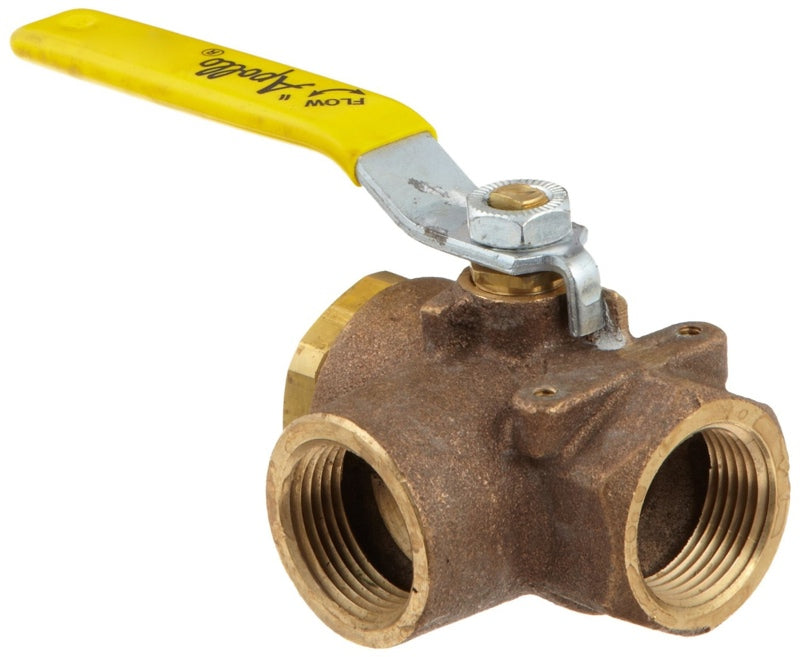 1-1/4" 3-Way Brass Ball Valve