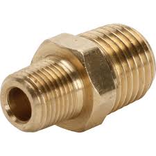 1/2" x 3/8" MNPT Brass Threaded Nipple