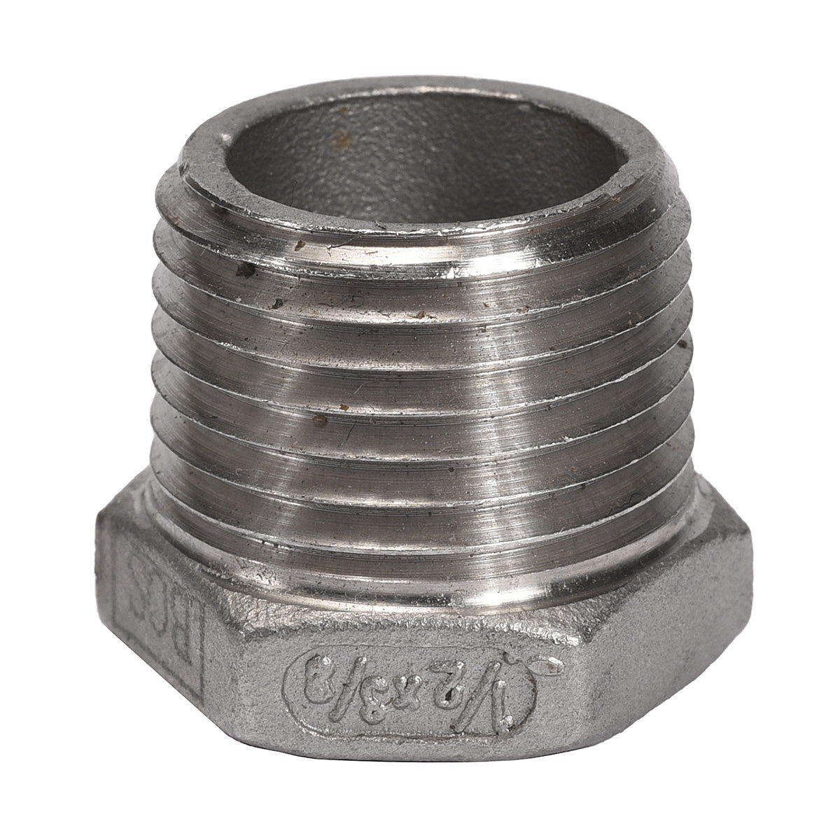 1/2" MNPT x 3/8" FNPT Stainless Steel Reducer Bushing