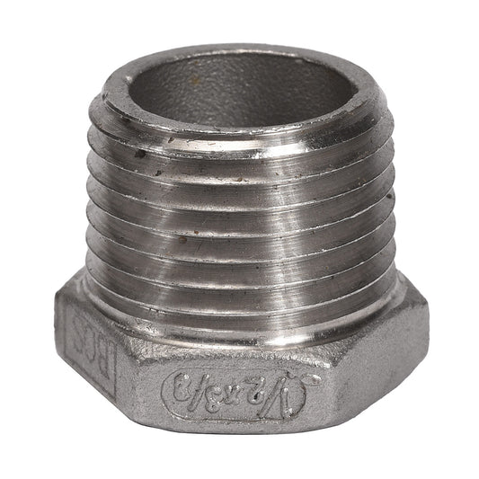 1/2" MNPT x 3/8" FNPT Stainless Steel Reducer Bushing