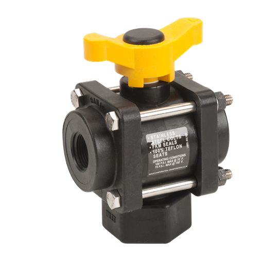 3/4" 3 Way Bottom Load Ball Valve