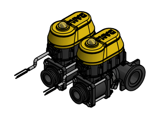 Banjo MEVX1012 -2 Bank Bolted Electric Valves 1" Full Port out and 2" In