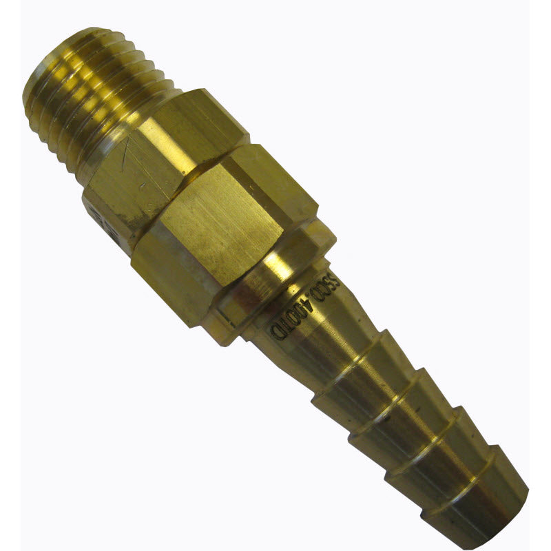 1/4" MNPS x 3/8" Hose Barb Brass Swivel