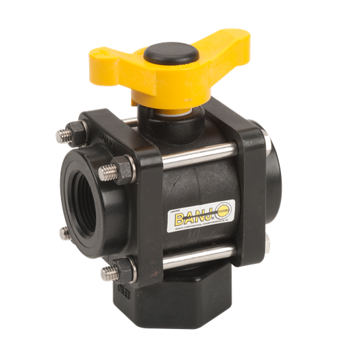 1" 3 Way Bottom Load Ball Valve