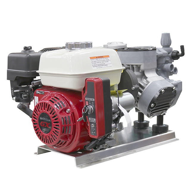 Comet P40GR (Poly) "Soft Wash" Diaphragm Pump & Honda GX200 Electric Start on Base Plate