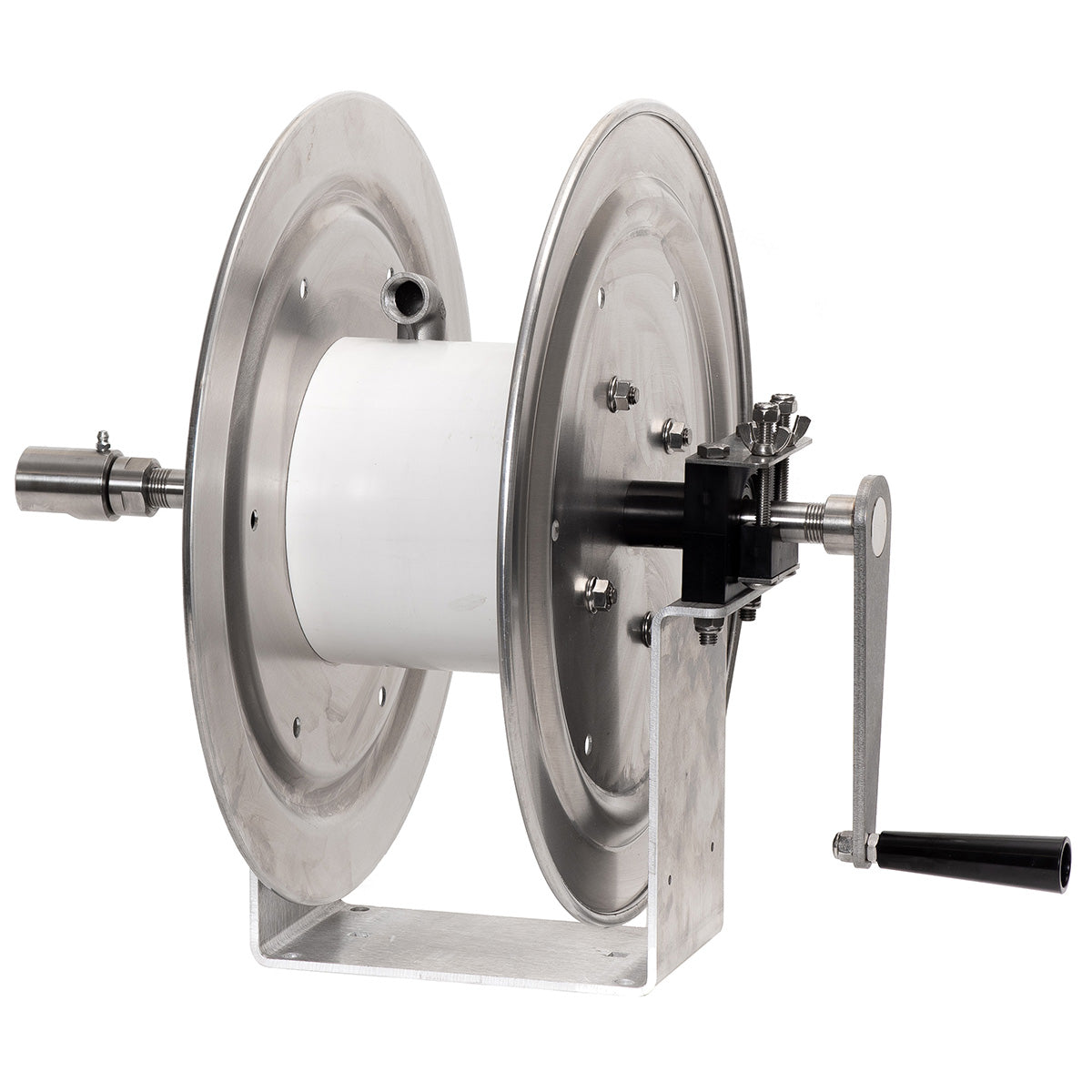 KR2A6 Kings 6" Aluminum U-Frame Manual Hose Reel with Stainless Steel Manifold