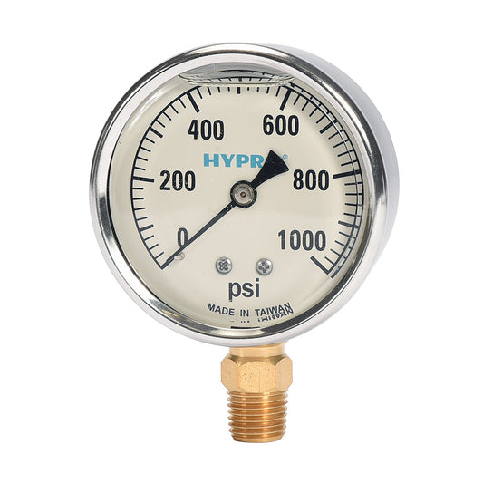 0-1000 PSI Pressure Gauge (Bottom Mount)