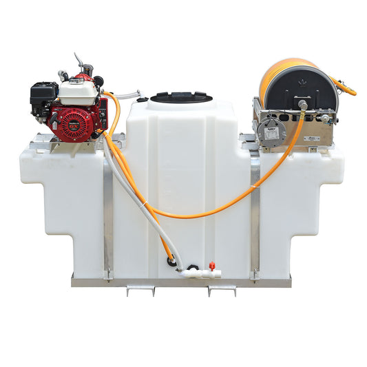 Kings Sprayers 200 Gallon SpaceSaver Skid w/ 10 gpm Pump & Electric Reel w/ 300' 1/2" ID Hose