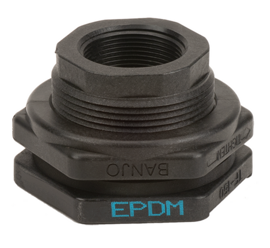 1 ½" Poly Bulkhead Tank Fitting with EPDM Gasket