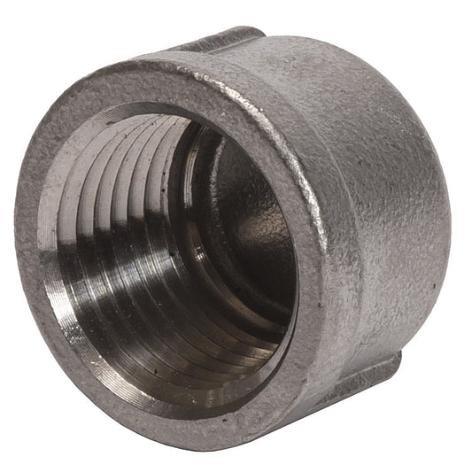 1/2" NPT Pipe Cap, Stainless Steel