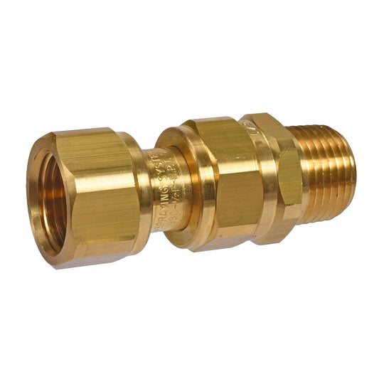 1/2" MNPT x 1/2" FNPT Brass Swivel