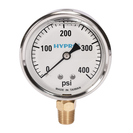 0-400 PSI Pressure Gauge (Bottom Mount)