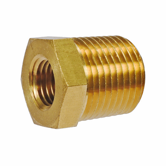 1/2" MNPT x  1/4" FNPT Brass Reducer Bushing