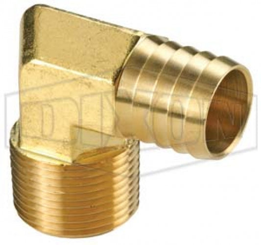 1/2" Male NPT x 1/2" Hose Barb Brass Elbow