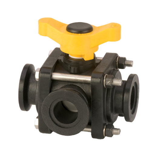 1" 3-Way Side Load Manifold Flanged Valve