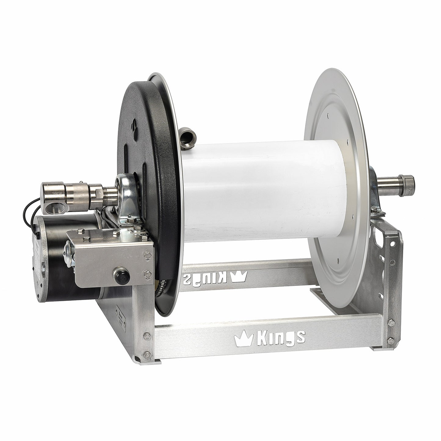 KR3A12E Kings 12" Aluminum Electric Hose Reel with 1" Stainless Steel Manifold