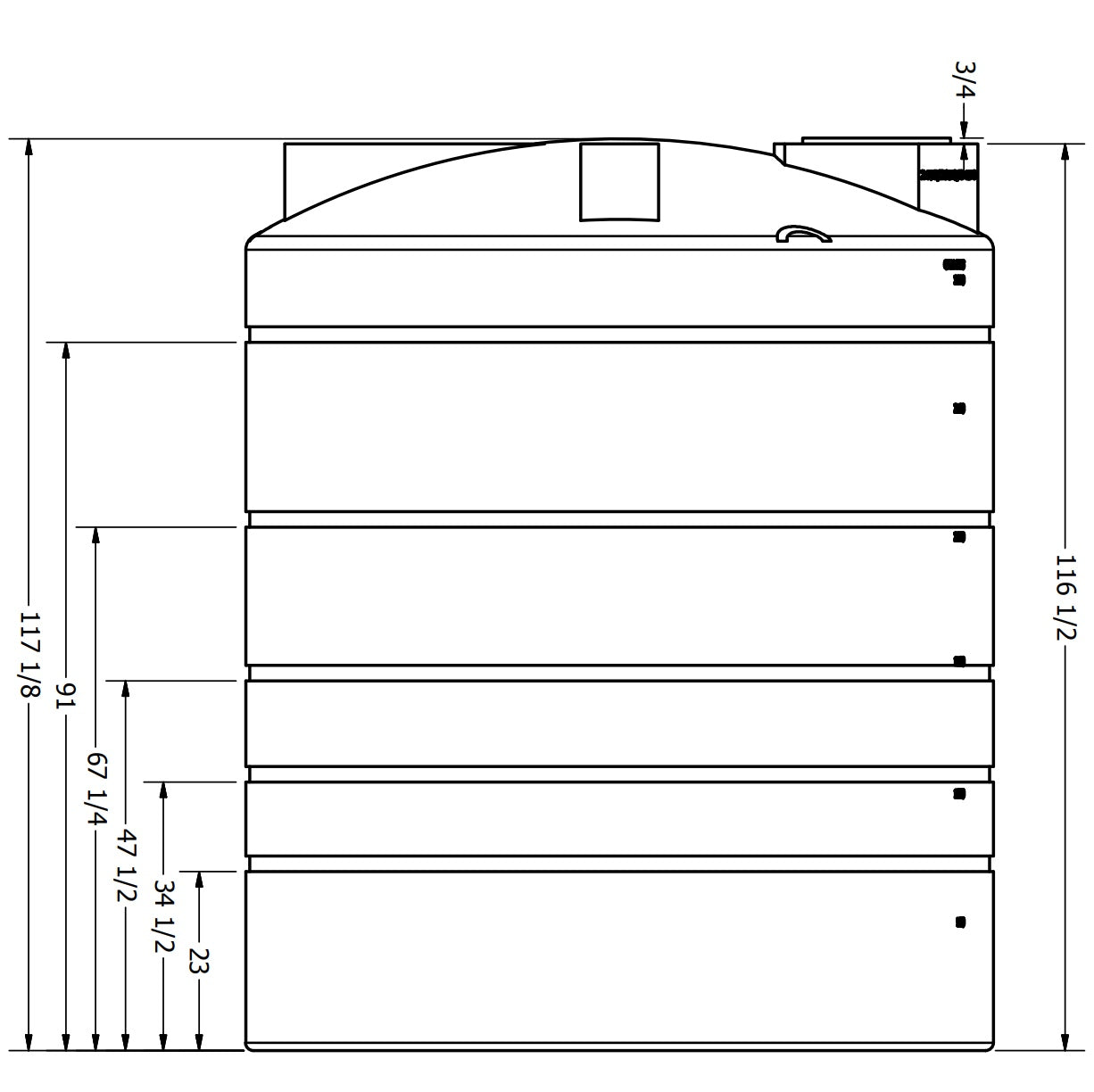 Norwesco 3450 Gallon Vertical Storage Tank